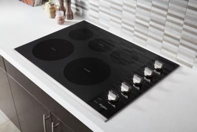 30" Whirlpool Electric Ceramic Glass Cooktop With Two Dual Radiant Elements - WCE77US0HS