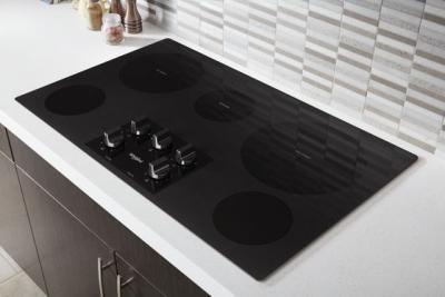 36" Whirlpool Electric Ceramic Glass Cooktop With Two Dual Radiant Elements - WCE77US6HB