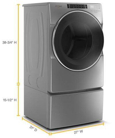 27" Whirlpool 7.4 Cu. Ft. Front Load Electric Dryer With Intiutitive Touch Controls - YWED8620HC