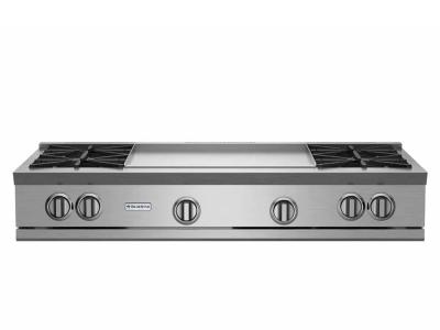 48" BlueStar RNB Series Natural Gas Rangetop with 24" Griddle in Stainless Steel - RGTNB484GV2