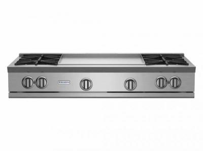 48" BlueStar RNB Series Natural Gas Rangetop with 24" Griddle in Stainless Steel - RGTNB484GV2