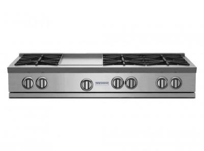 48" BlueStar RNB Series Natural Gas Rangetop with 12 Griddle - RGTNB486GV2