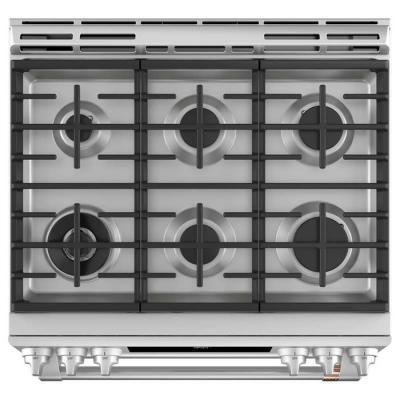 30" Café 6.7 Cu. Ft. Slide-In Front Control Dual-Fuel Double Oven With Convection Range - CC2S950P2MS1