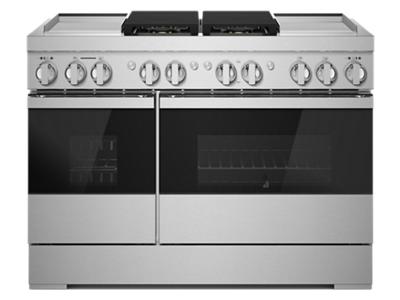 48" Jenn-Air Rise Dual-Fuel Professional Range with Dual Chrome-Infused Griddles - JDRP848HM