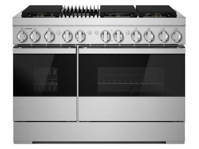 48" Jenn-Air Noir Dual-Fuel Professional Range With Gas Grill - JDRP648HM