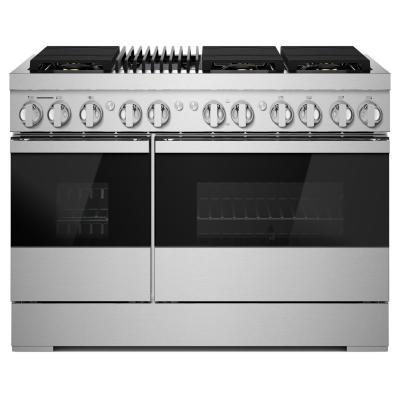 48" Jenn-Air Noir Dual-Fuel Professional Range With Gas Grill - JDRP648HM