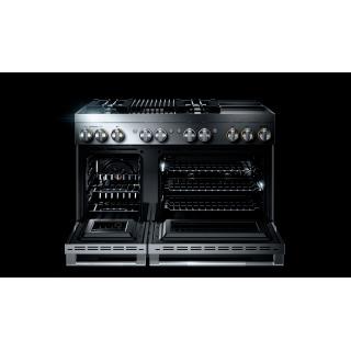 48" Jenn-Air Rise Dual-Fuel Professional Range With Chrome-Infused Griddle And Gas Grill - JDRP748HL