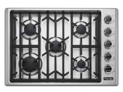 30" Viking Professional 5 Series Gas Cooktop with 5 Burners - VGSU53015BSSLP