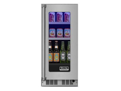 15" Viking  Professional Stainless Steel Glass Door Beverage Center - VBUI5150GRSS