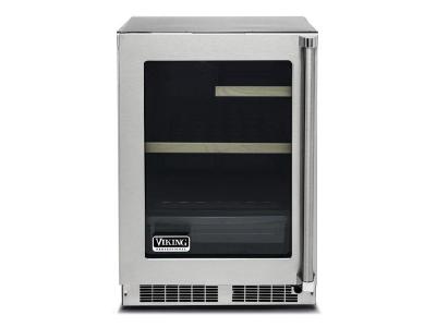 24" Viking Glass Door Undercounter Refrigerator - VRUI5240GLSS