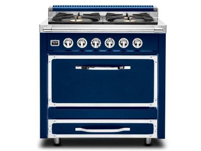 36" Viking Tuscany Series  Freestanding Dual Fuel Range With High Performance Burners - TVDR3604BDB