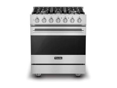 30" Viking Freestanding Gas Range with 5 Sealed Burners (Liquid Propane) - RVGR33025BSSLP