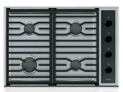 30" Wolf Transitional Gas Cooktop With 4 Burners - CG304T/S