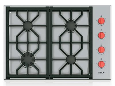 30"  Wolf Professional Gas Cooktop With 4 Burners  - CG304P/S/LP