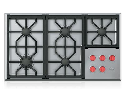 36" Wolf Professional Gas Cooktop With 5 Burners - CG365P/S/LP