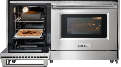 Wolf DF484CG 48 Freestanding Dual Fuel Range with Double Oven, 4