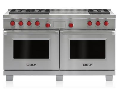 60" Wolf Dual Fuel Range 6 Burners and French Top DF606F - DF606F