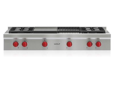 48" Wolf  Sealed Burner Rangetop  With 4 Burners, Infrared Charbroiler and Infrared Griddle  - SRT484CG-LP