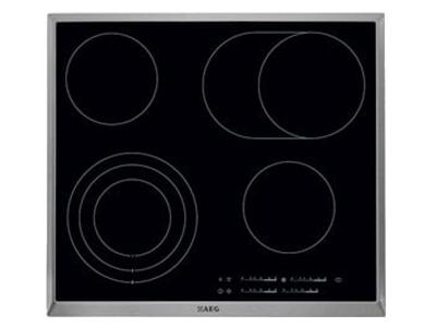 24" Aeg Ceramic Electric Cooktop With Stainless Steel Trim - HK654070XB