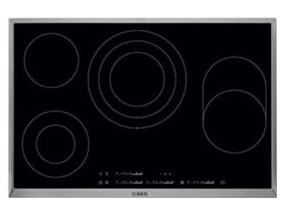 30" Aeg Ceramic Electric Cooktop With Stainless Steel Trim - HK854080XB