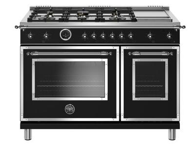 48" Bertazzoni Dual Fuel Range 6 Brass Burners  - HERT486GDFSNET