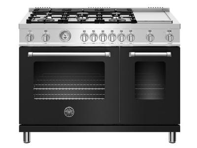 48" Bertazzoni  Gas Range with 6 Burner and Griddle - MAST486GGASNEE