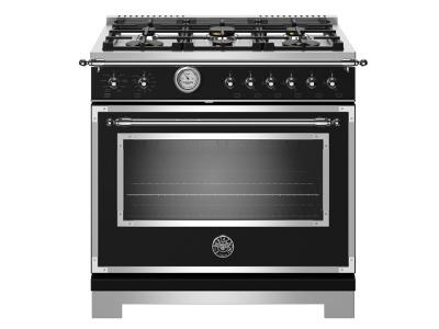 36" Bertazzoni All Gas Range 6 Brass Burners - HERT366GASNET