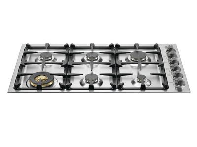 36" Bertazzoni Master Series Gas Cooktop with 6 Sealed Brass Burners - QB36M600X