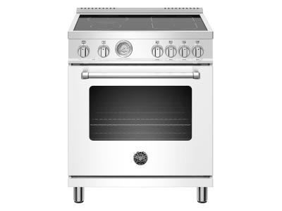 30" Bertazzoni Master Series Induction Range With 4 Heating Zones In Matte White - MAST304INMBIE