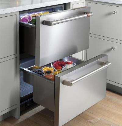 24" Café 5.7 Cu. Ft. Built-In Dual-Drawer Refrigerator - CDE06RP2NS1