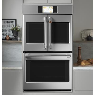 30" Café 10.0 Cu. Ft. Built In French Door Double Convection Wall Oven In Stainless Steel - CTD90FP2NS1