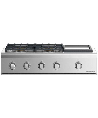 36" Fisher & Paykel  Professional Cooktop 4 burners with griddle - CPV2-364GDN N