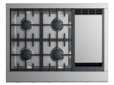 36" Fisher & Paykel  Professional Cooktop 4 burners with griddle - CPV2-364GDN N
