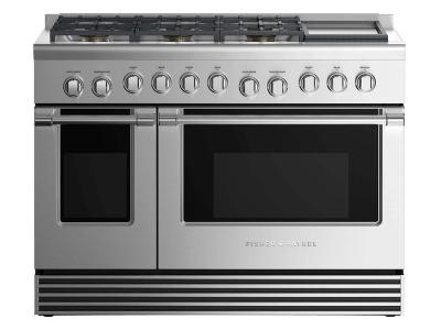 48" Fisher & paykel Dual Fuel Range 6 Burners with Griddle (LPG) - RDV2-486GDL N