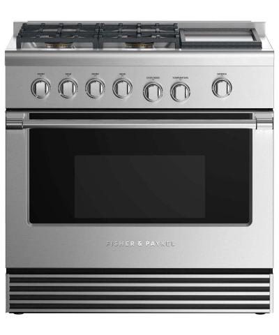  36" Fisher & paykel Gas Range 4 Burners with Griddle (LPG)  - RGV2-364GDL N