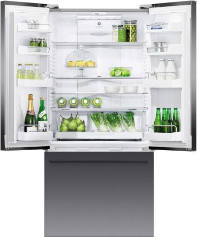 31" Fisher & paykel Black Stainless Steel French Door Refrigerator, 17 cu ft, Ice & Water - RF170ADUSB5