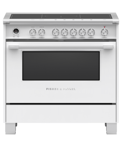 36" Fisher & Paykel Series 9 Classic Induction Range With SmartZone In White - OR36SCI6W1