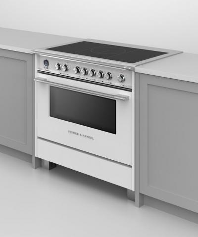36" Fisher & Paykel Series 9 Classic Induction Range With SmartZone In White - OR36SCI6W1