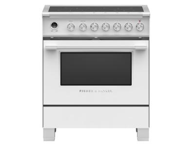 30" Fisher & Paykel Series 9 Classic Induction Range With 4 Zones In White - OR30SCI6W1