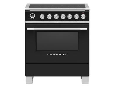 30" Fisher & Paykel Series 9 Classic Induction Range With 4 Zones In Black - OR30SCI6B1