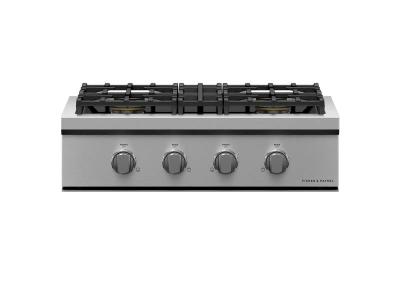 30" Fisher & Paykel Gas Rangetop with 4 Dual Flow Burners - CPV3-304-N