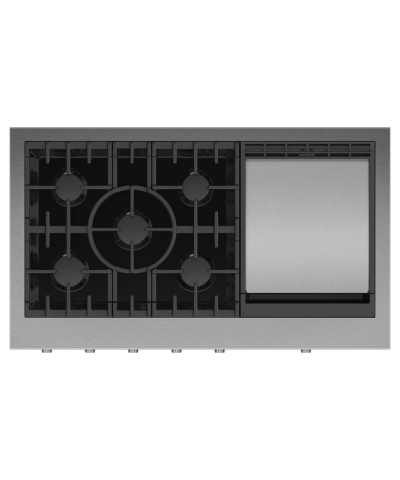 48" Fisher & Paykel Gas Rangetop with Built-In Griddle, 5 Burners - CPV3-485GD-N