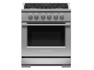 30" Fisher & Paykel Series 7 Professional Natural Gas Range With 4 Burners - RGV3-304-N