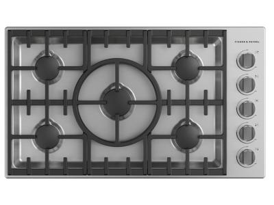 36" Fisher & Paykel Series 7 Professional Natural Gas Cooktop With 5 Burners - CDV3-365-N