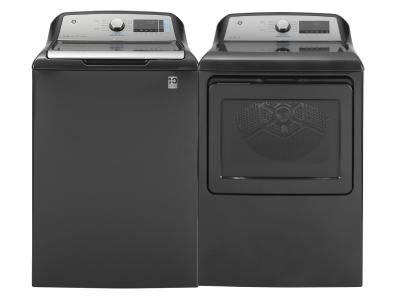 27" GE Smart Washer With Sanitize And Electric Dryer With Built-in Wifi - GTW845CPNDG-GTD84ECMNDG