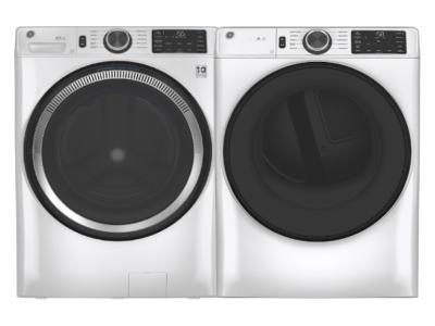 28" GE Front Load Washer And Smart Front Load Gas Dryer - GFW550SMNWW-GFD55GSSNWW