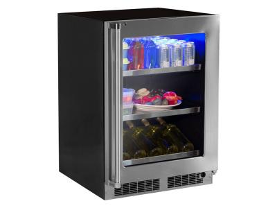 24" Marvel Professional Beverage Center with Display Wine Rack & Hinge Pin - MP24BCG0RS