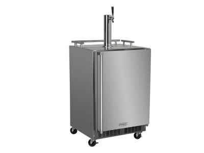 24" Marvel Outdoor Single Tap Mobile Beer Dispenser with Stainless Steel Door- MO24BSSMRS