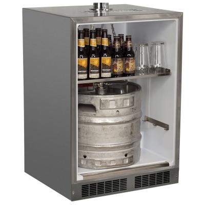 24" Marvel Outdoor Twin Tap Built In Beer Dispenser with Stainless Steel Door- MO24BTS2LS