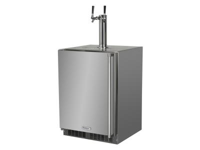 24" Marvel Outdoor Twin Tap Built In Beer Dispenser with Stainless Steel Door- MO24BTS2LS